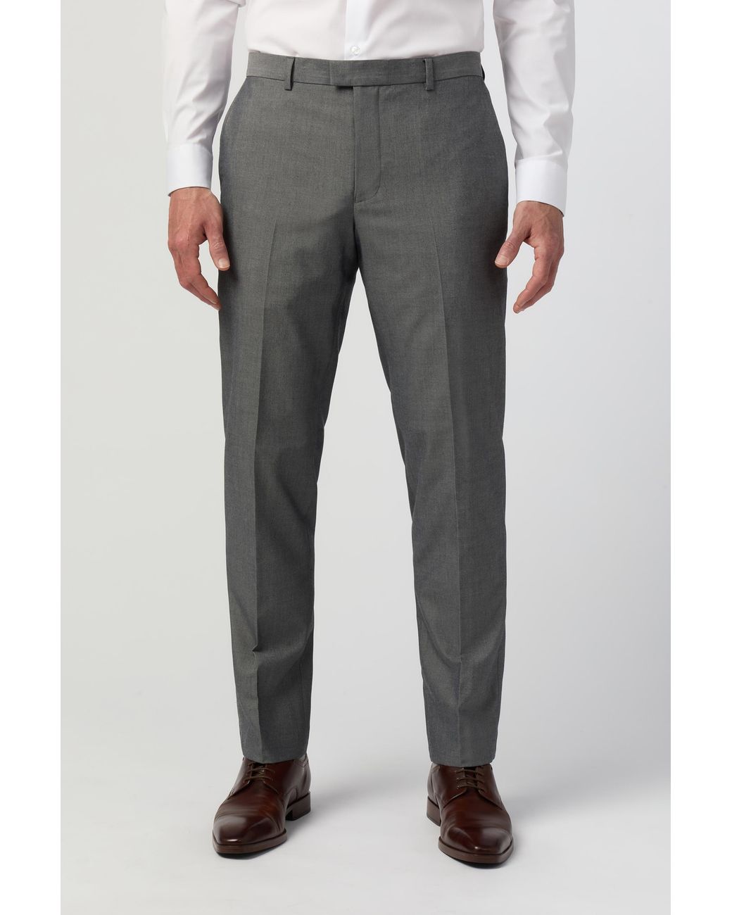 Limehaus Gray Slim Fit Trousers for men