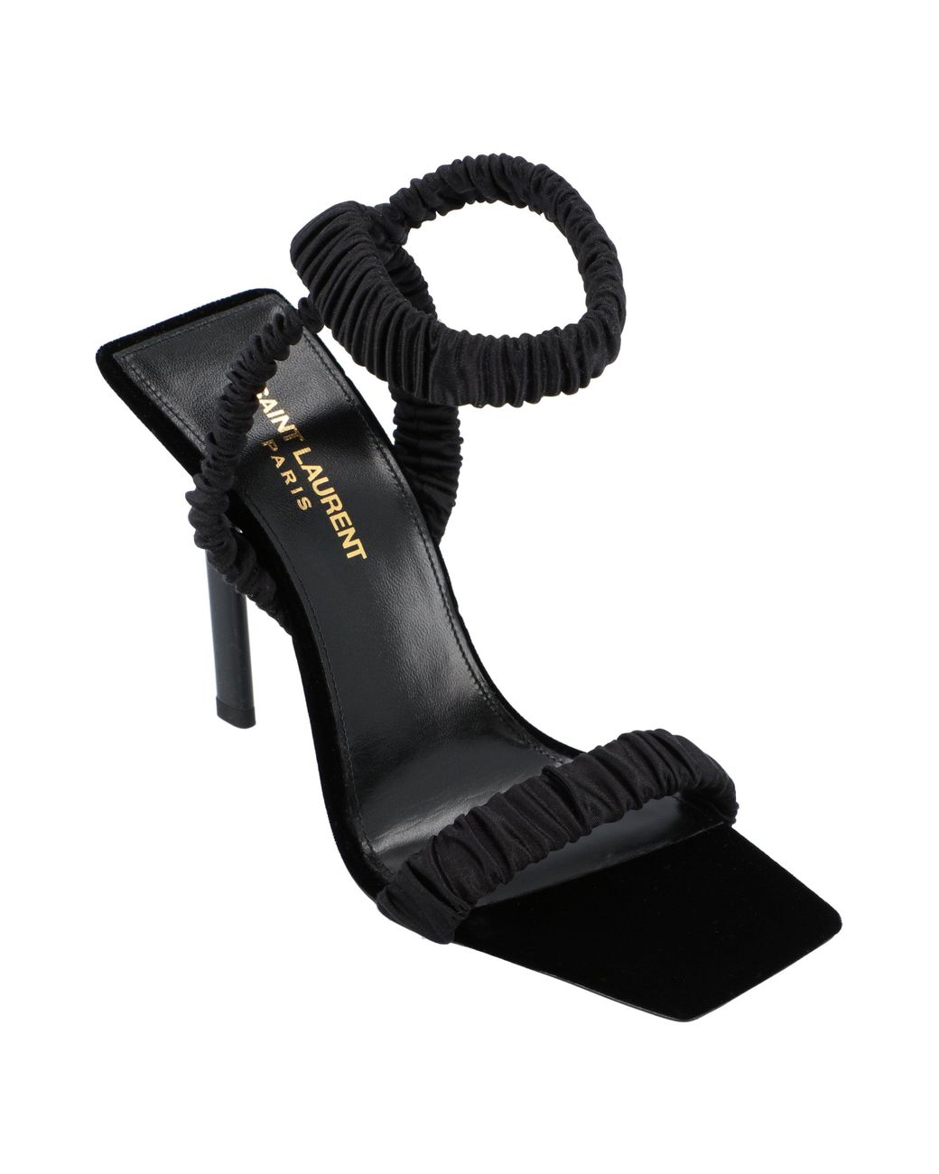 Saint Laurent Black Silk Pam Sandal (Authentic Pre-Loved)