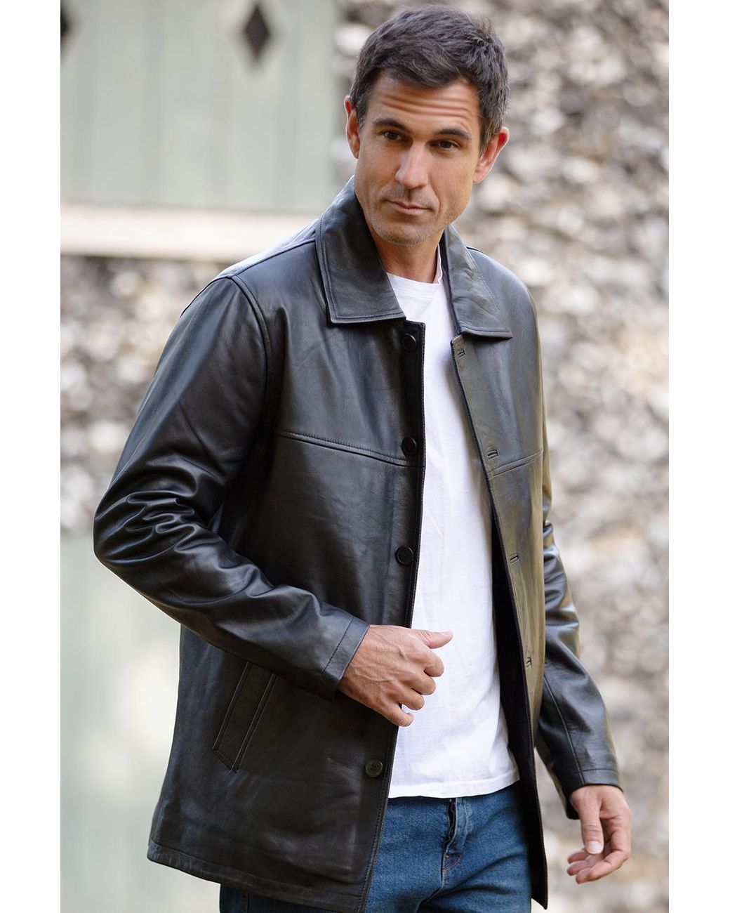 Ashwood Leather Gray 'Reefer' Classic Real Jacket for men