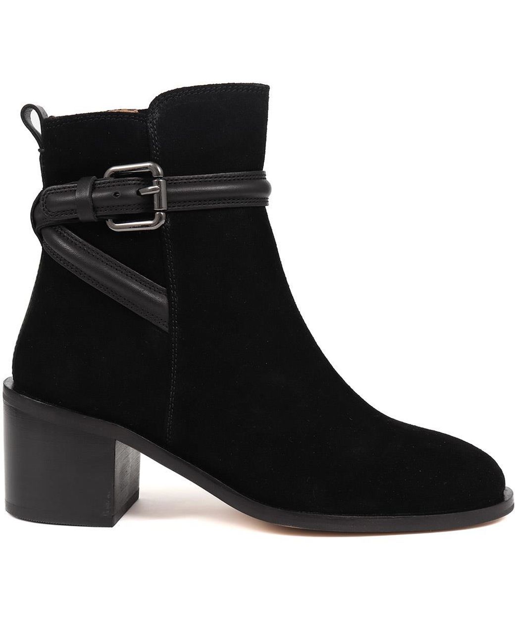 Jones Bootmaker Black Lisabet Leather Buckle Strap Ankle Boots