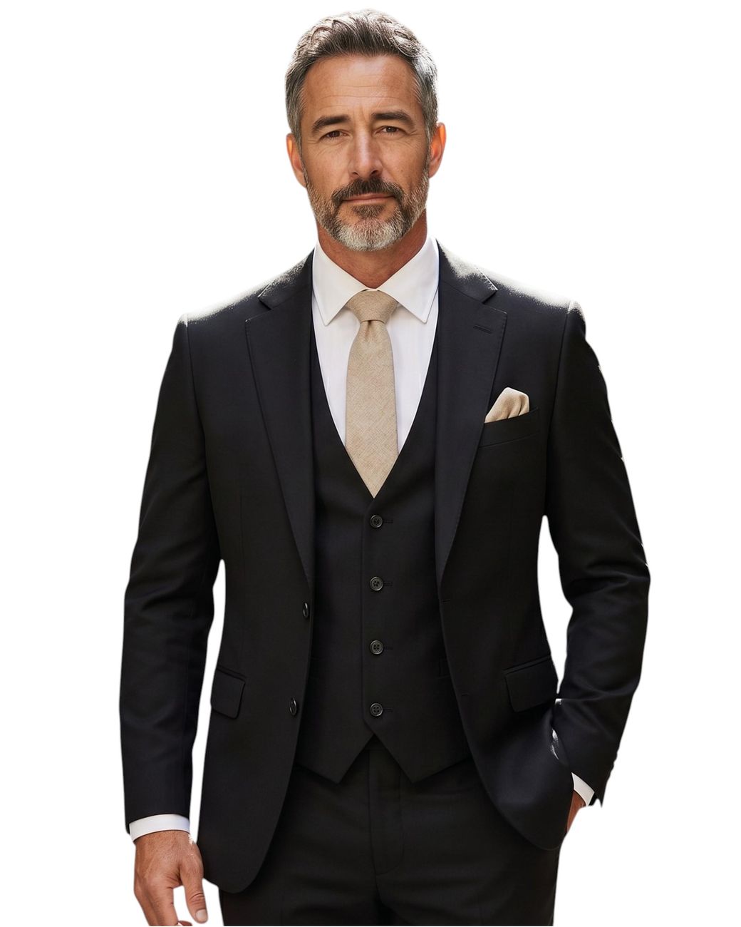 TruClothing Blackmens 3 Piece Formal Classic Business Workwear Suit for men