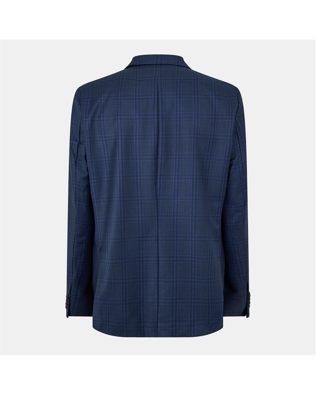 Ted Baker Blue Plaid Patterned Notch Collared Suit Jacket for men