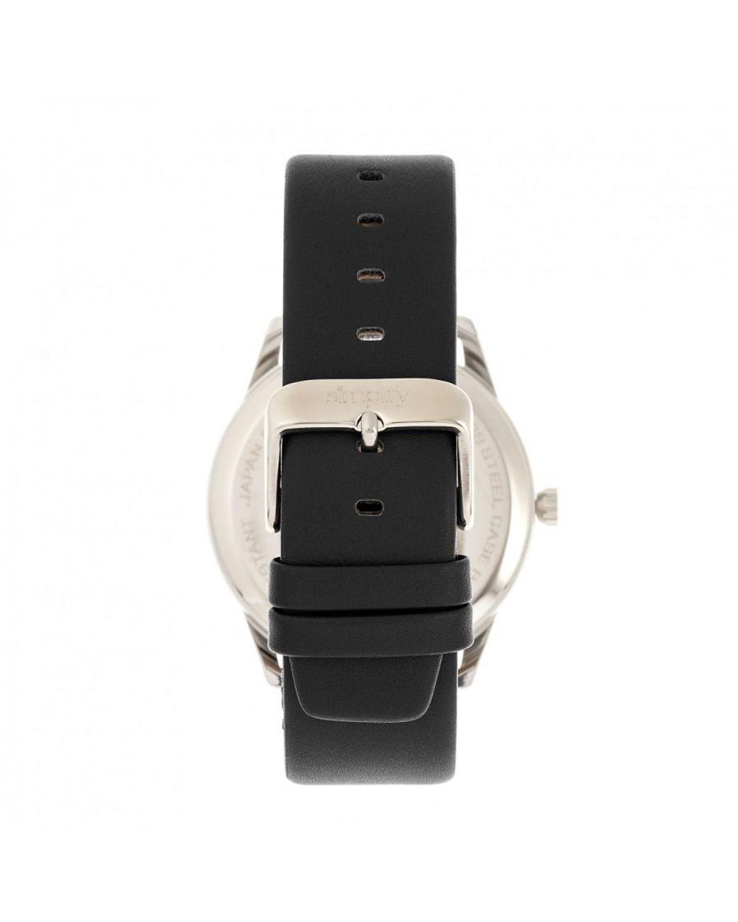 Simplify Metallic The 6300 Leather-Band Watch