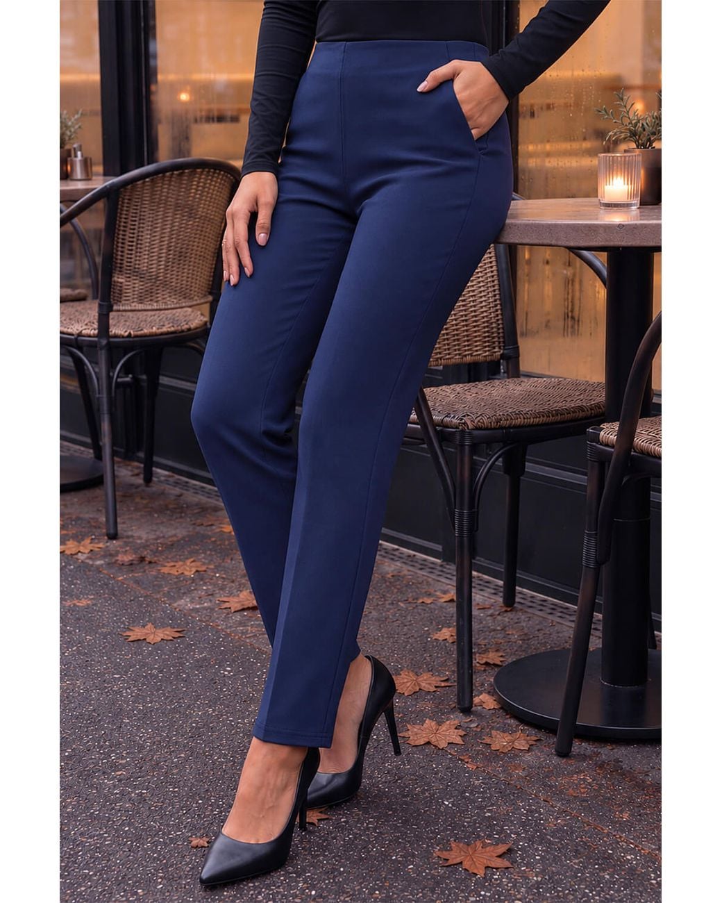 Roman Blue Petite Premium Stretch Trouser