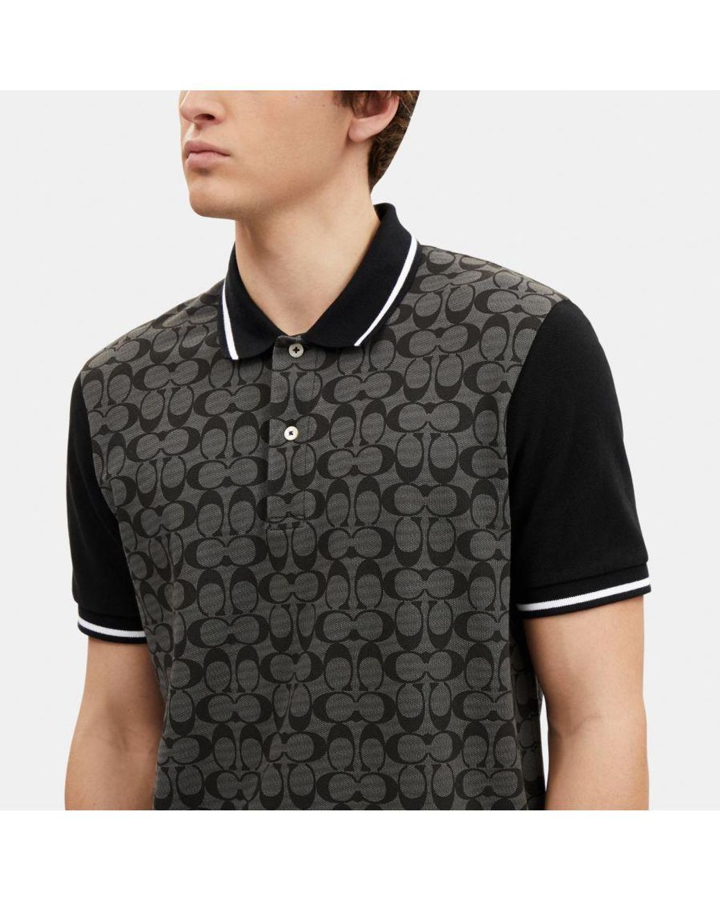 COACH Signature Polo in Black for Men Lyst UK