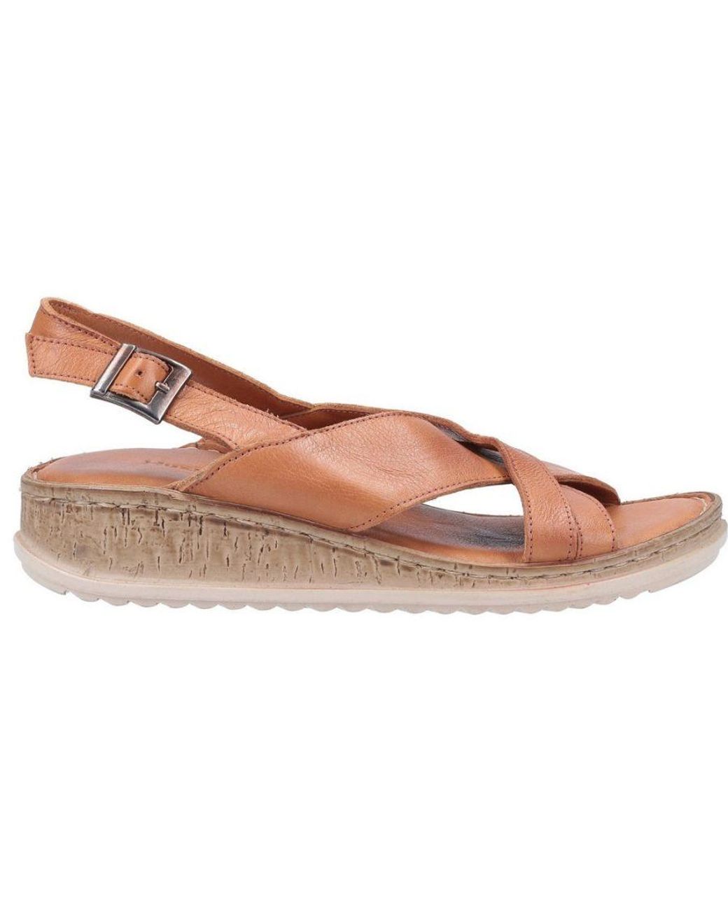 Hush Puppies Pink Elena Cross Over Wedge Sandals