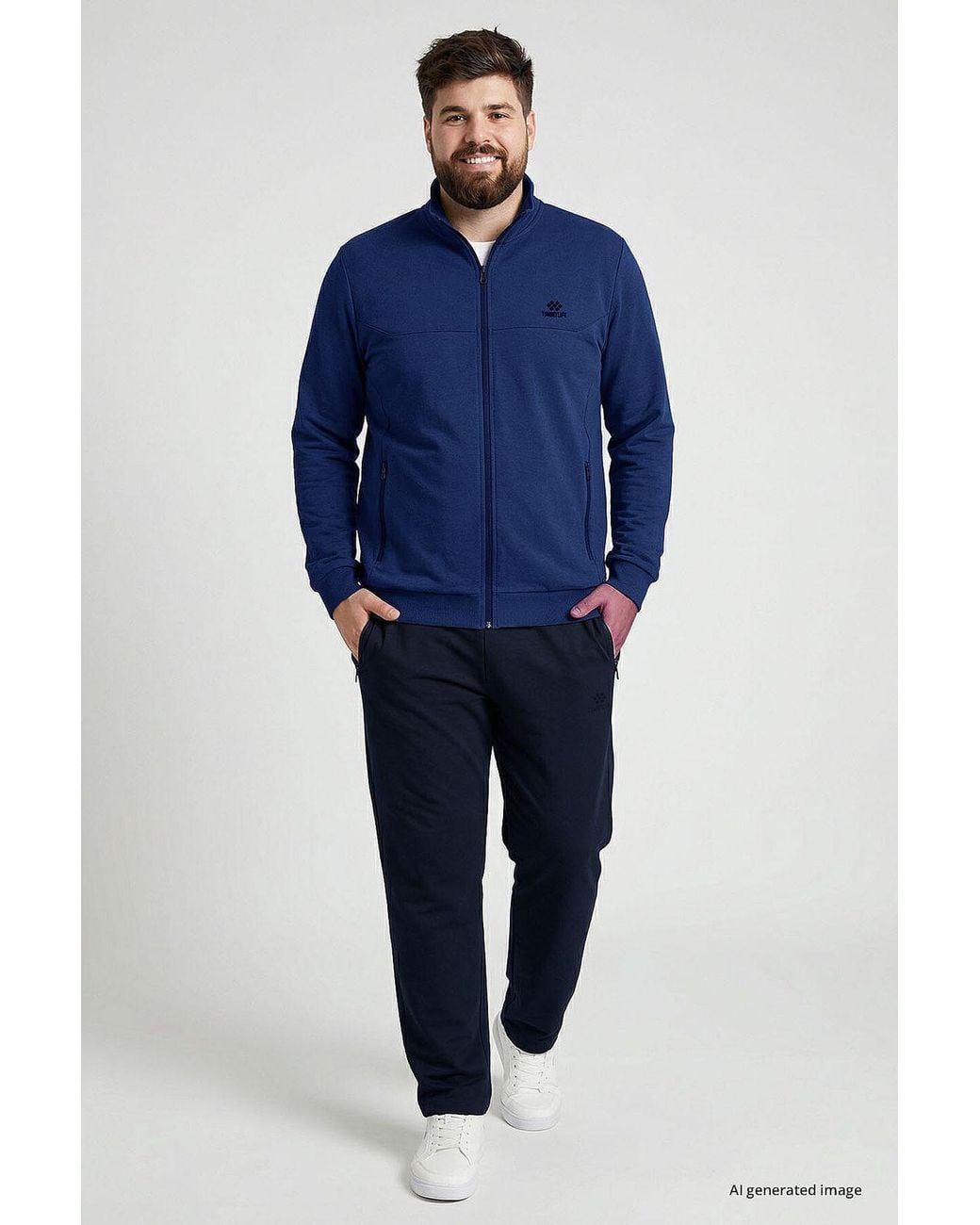 TOMMY LIFE Blue Cotton-Blend Active Set for men