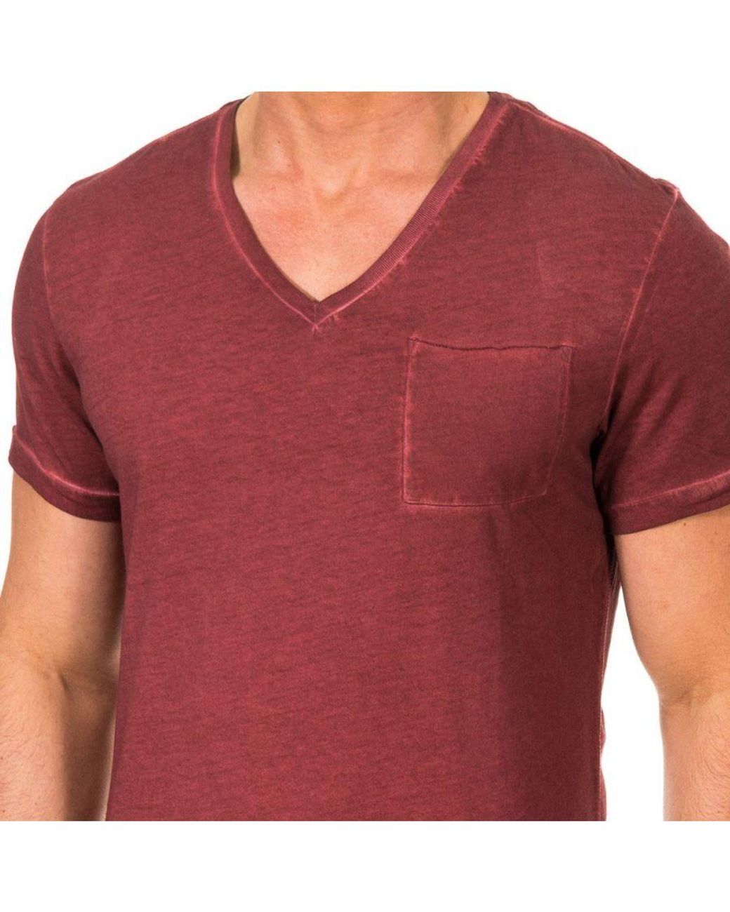 Tommy Hilfiger Red Short Sleeve V-Neck T-Shirt 2S87904584 for men