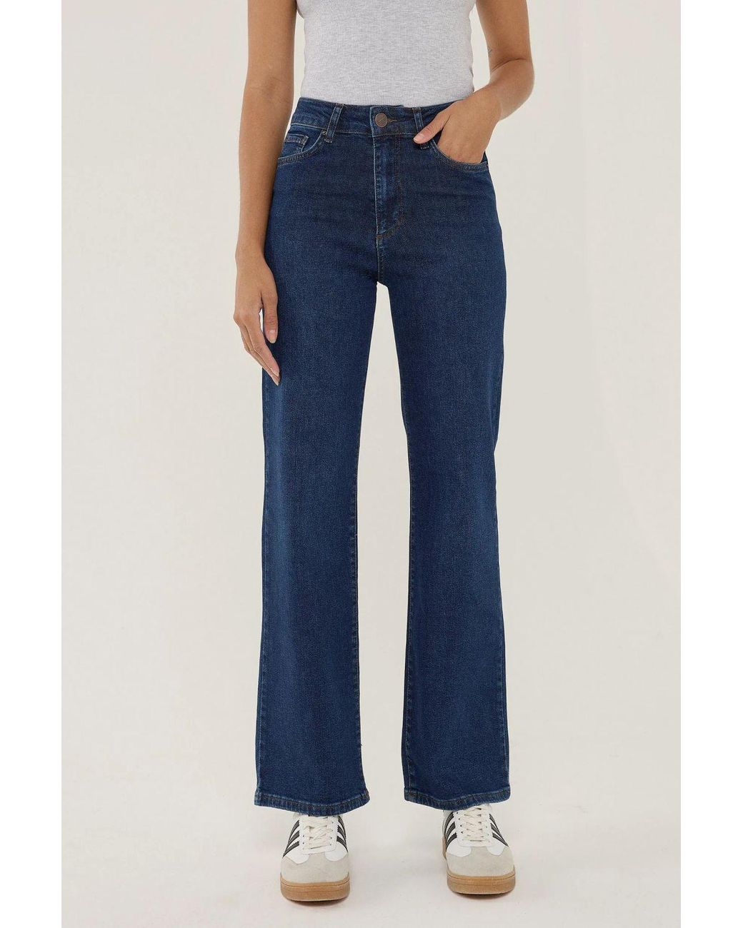 Hiccup Blue High Waist Straight Leg Denim Jeans