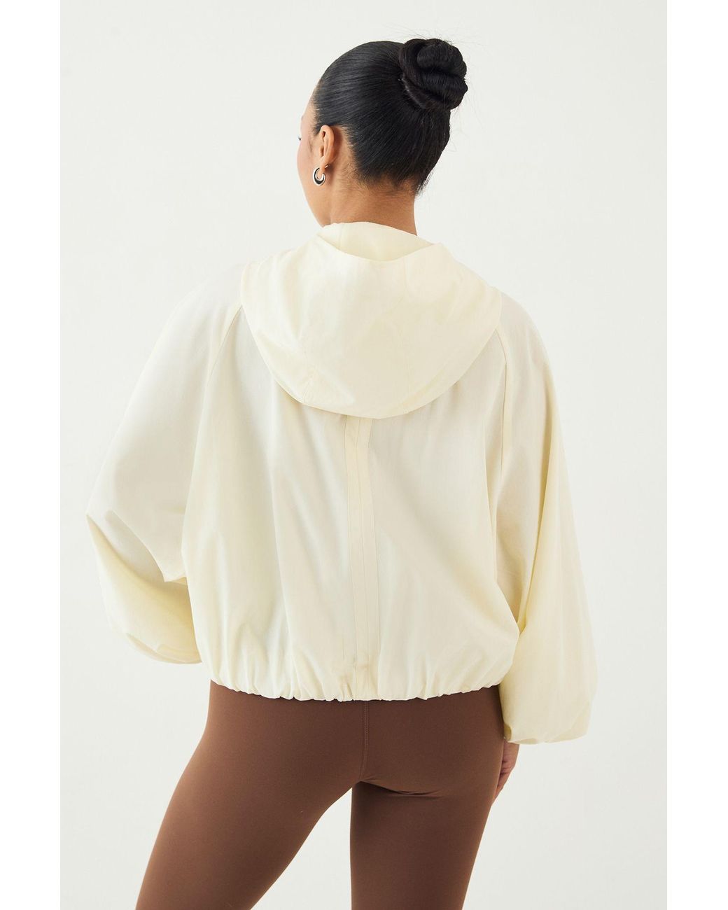 DSGN Studio Natural Balloon Hem Zip Through Jacket