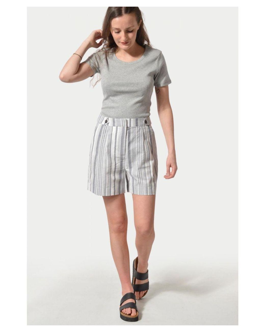 Oasis Gray Striped Shorts
