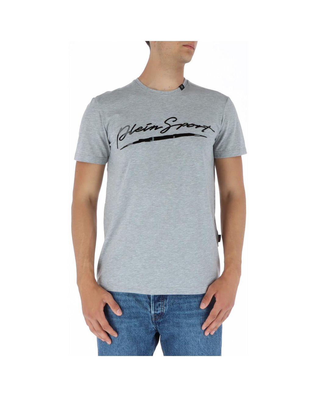 Philipp Plein Blue Signature Logo Short Sleeve Tee for men