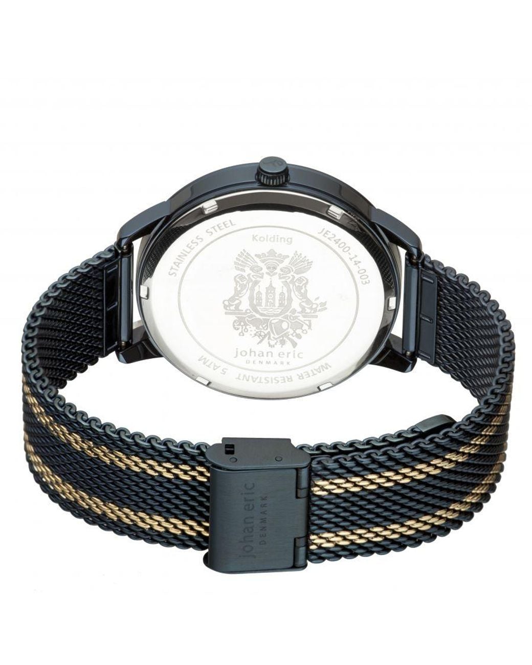Johan Eric Black Kolding, Stainless Steel Watch With Mesh for men