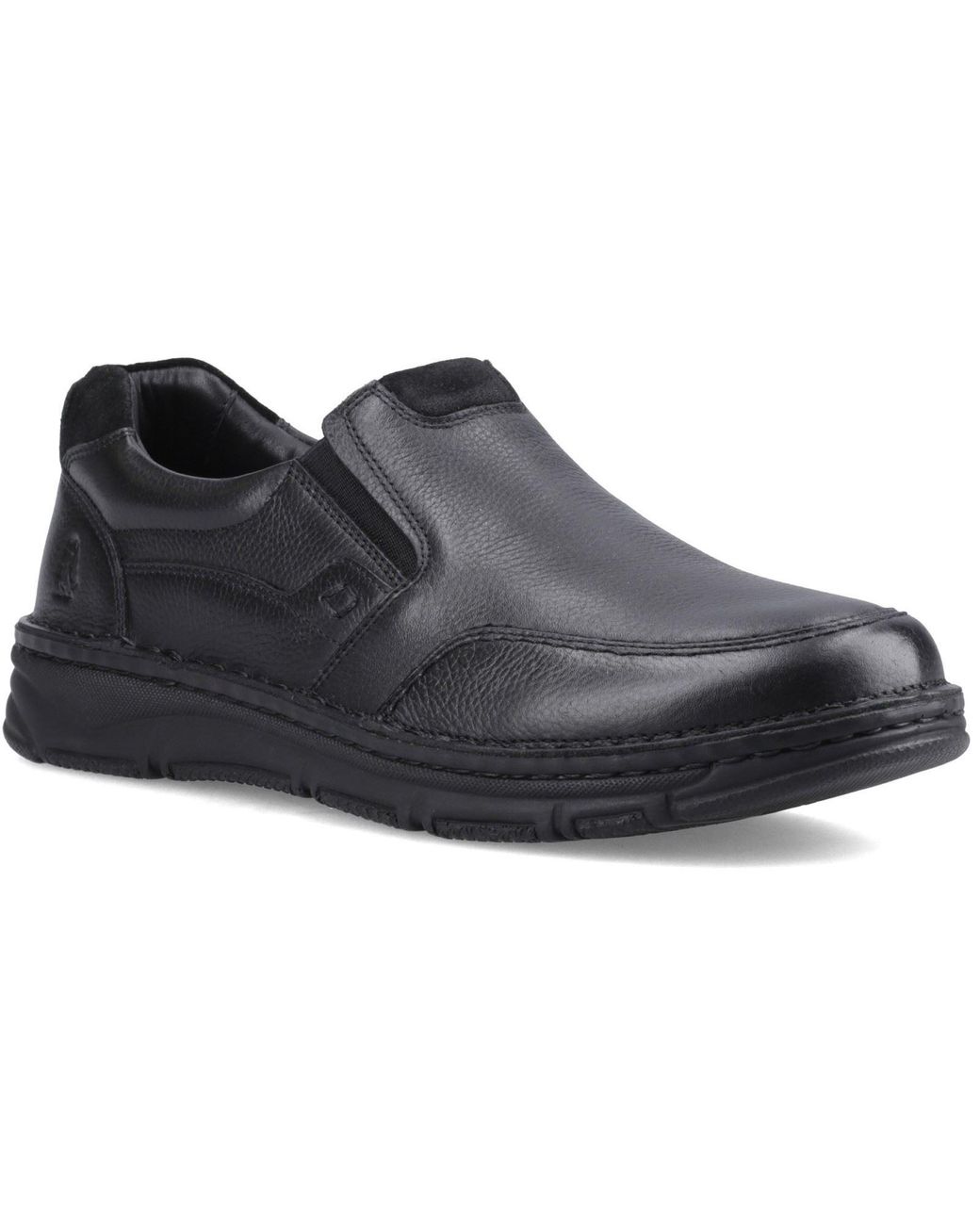 Hush Puppies Black Franco Slip On Leather Loafers for men