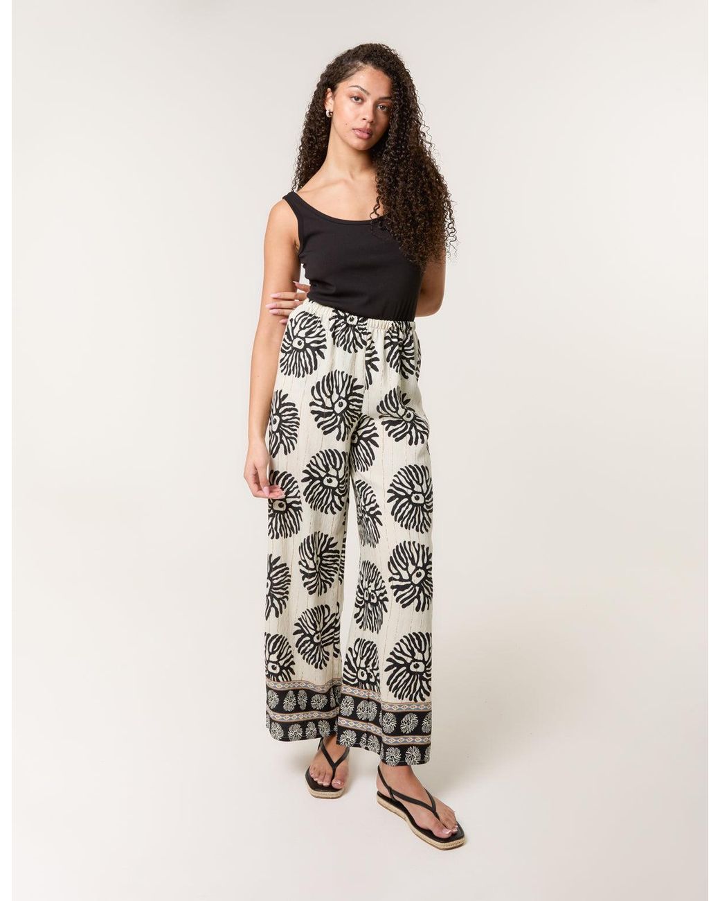 Blue Vanilla White Elasticated Trousers
