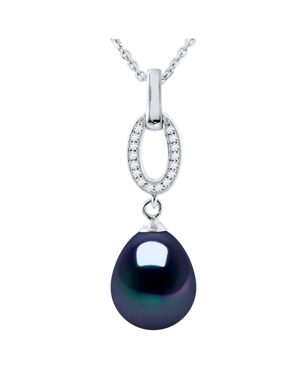 Diadema Blue Shuttle Necklace Freshwater Pearl Jewelry 9-10Mm 925