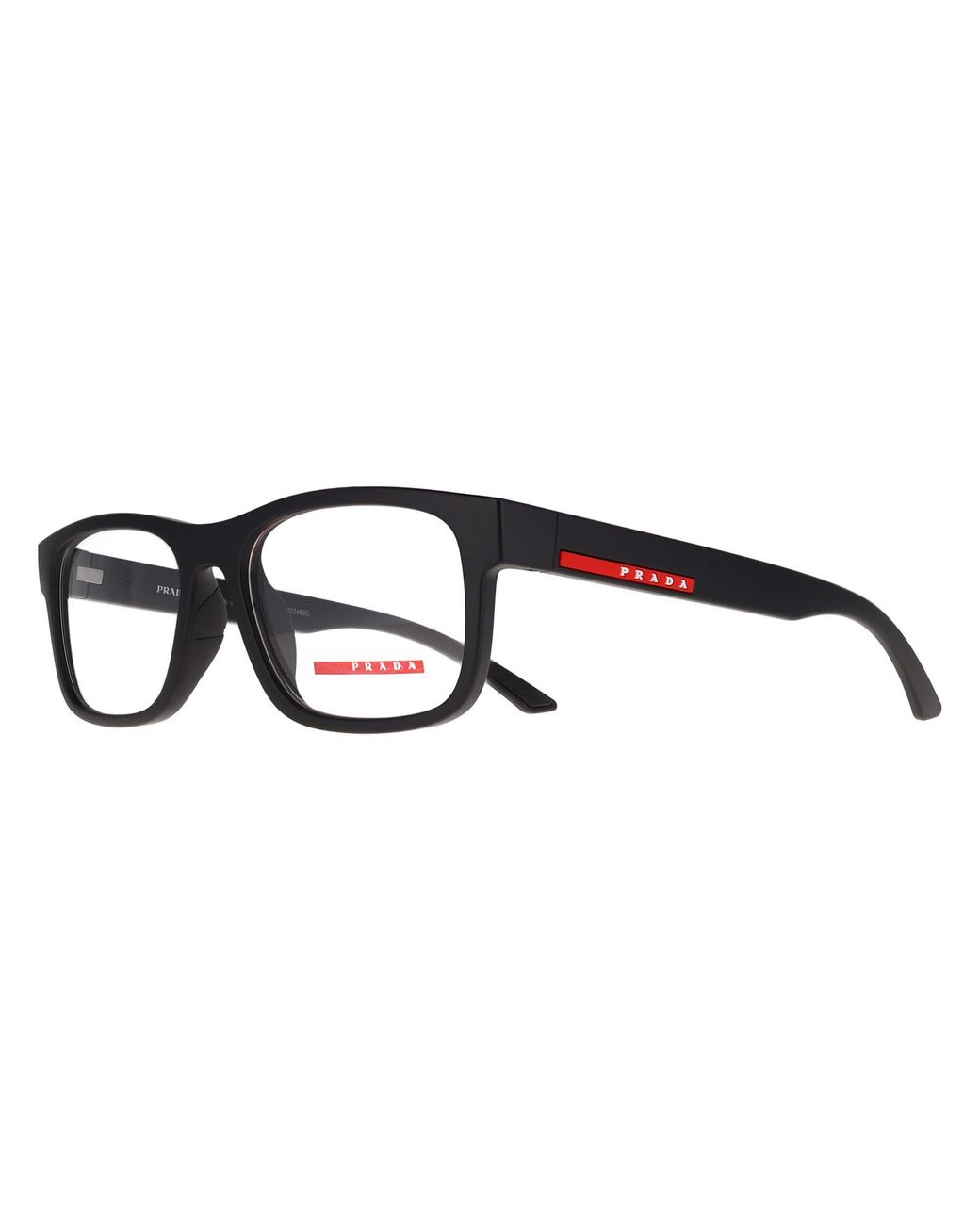 Prada Sport Black Rectangular Rubbered Ps04Qv for men