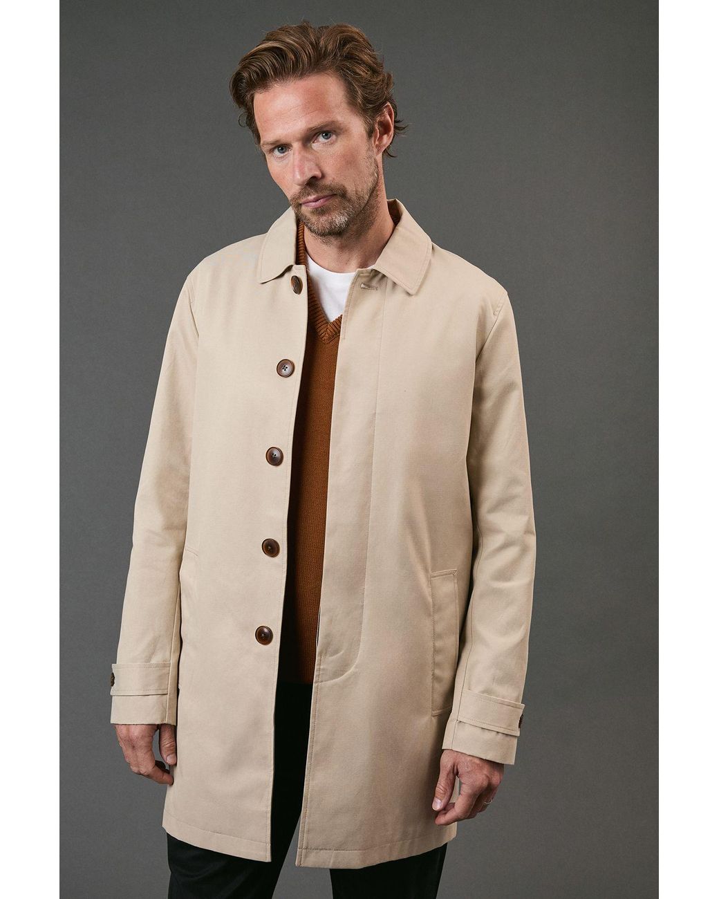 MAINE Natural Stone Smart Cotton Mac for men