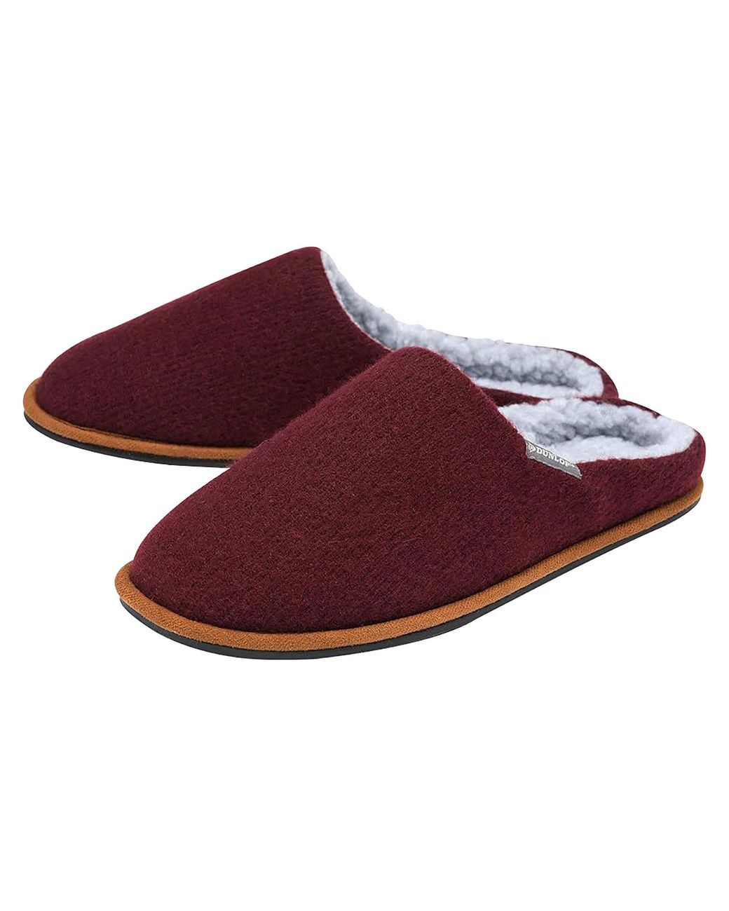 Dunlop Plüschgefütterte Herren-Muleslipper Mit Memory-Schaum in Red für Herren