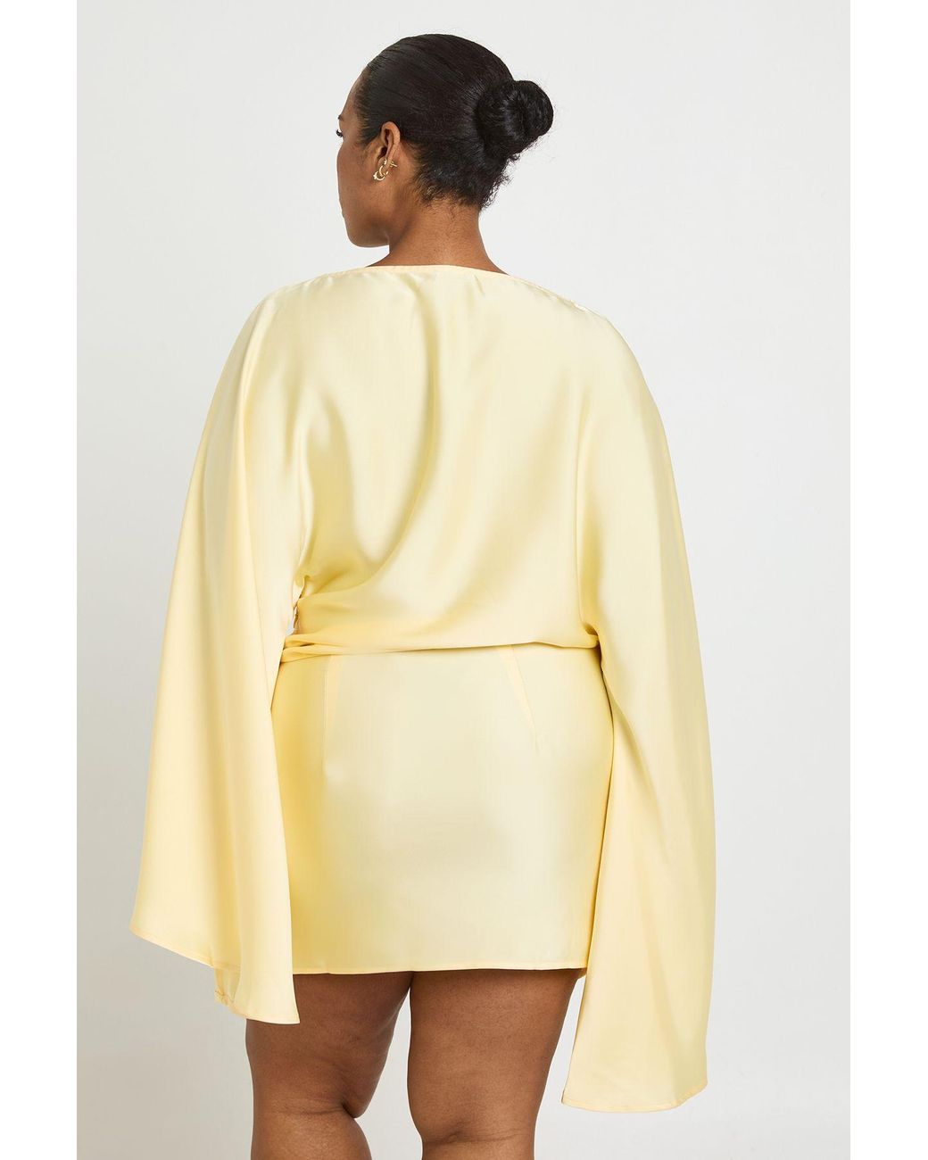 Boohoo Natural Plus Satin Ruched Shoulder Detail Sleeveless Maxi Dress
