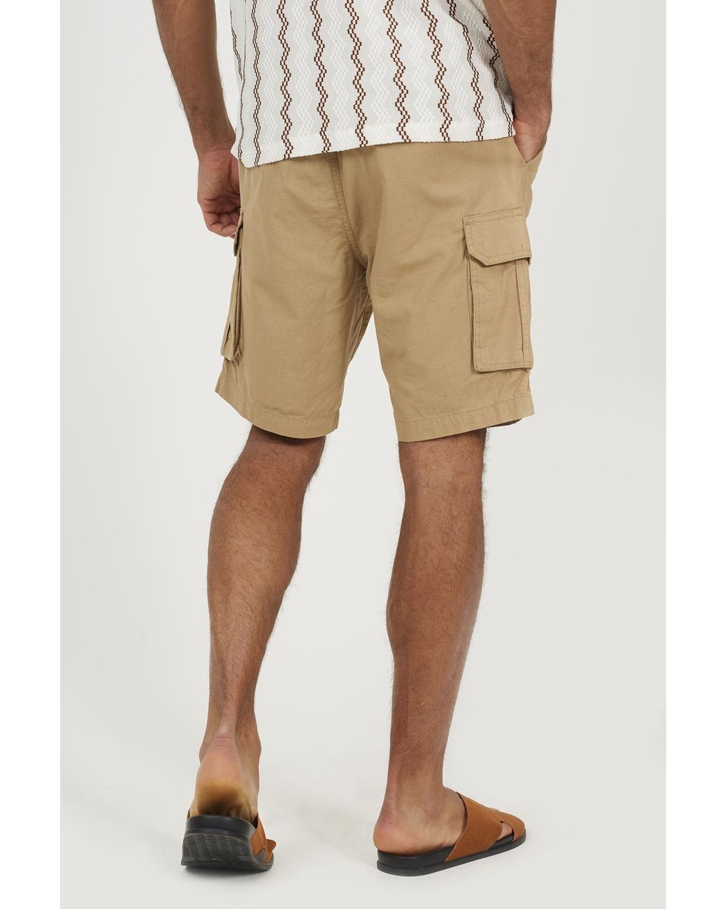 Brave Soul Natural Cotton Cargo Shorts for men