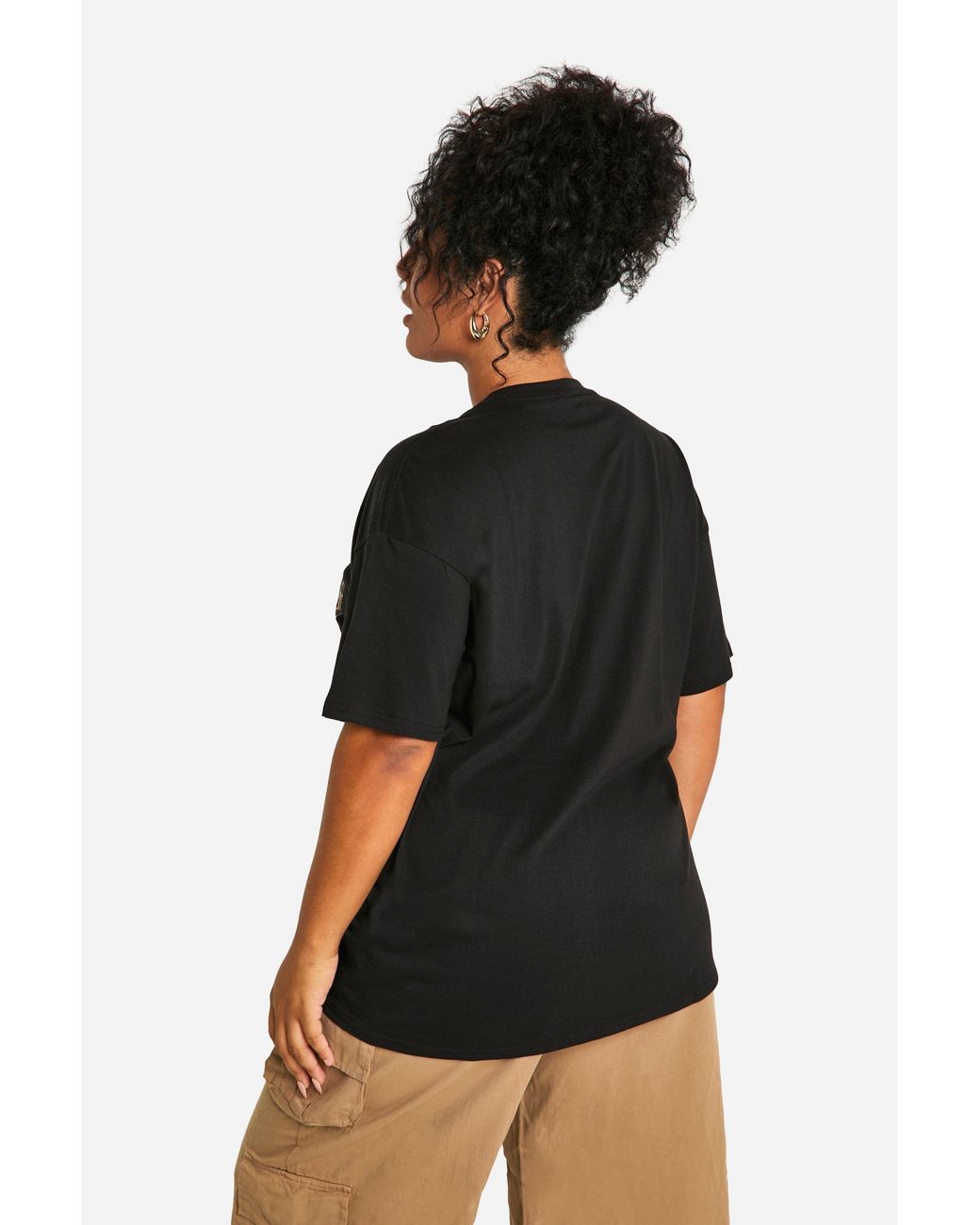 Boohoo Black Plus Leopard New York Oversized T-Shirt
