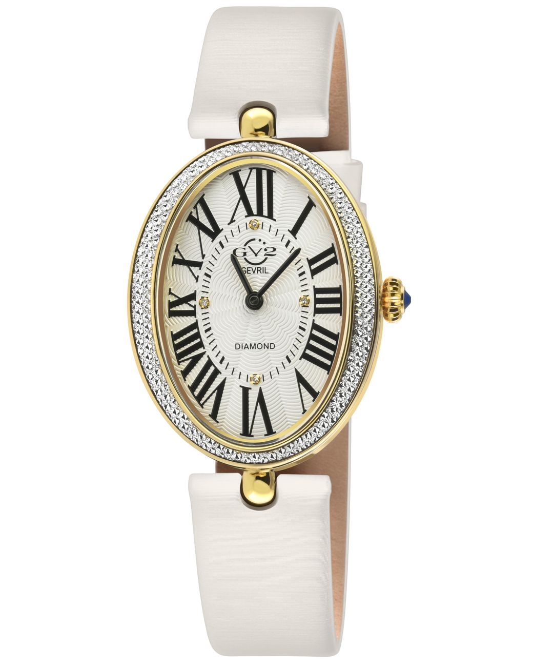 Gv2 Black Piazza Navona Lt Case, Dial, Almond Handmade Italian Leather Silk Strap