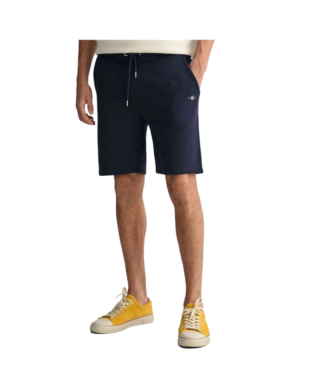 Gant Blue Shield Sweat Shorts Cotton Regular Fit Summer Drawstring Half Pants for men
