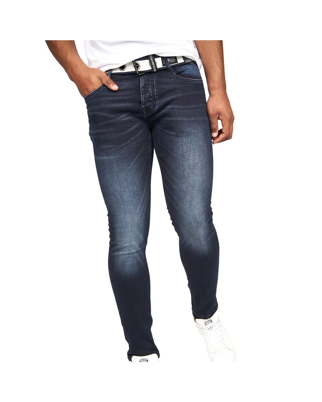 Crosshatch Blue Barbeck Slim Jeans for men