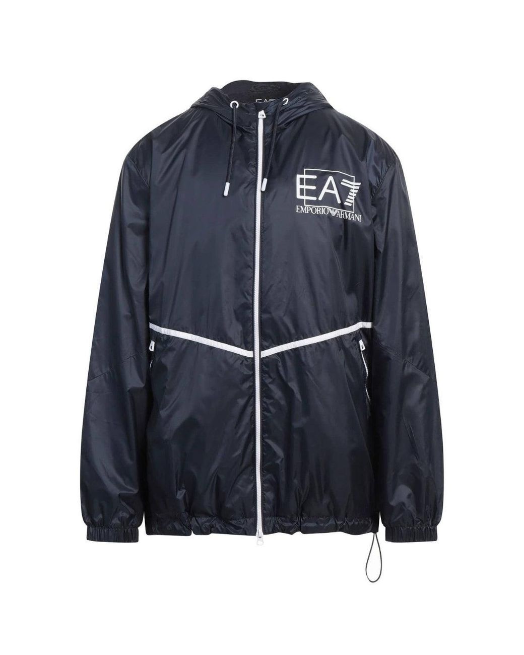 EA7 Blue Hooded Jacket for men