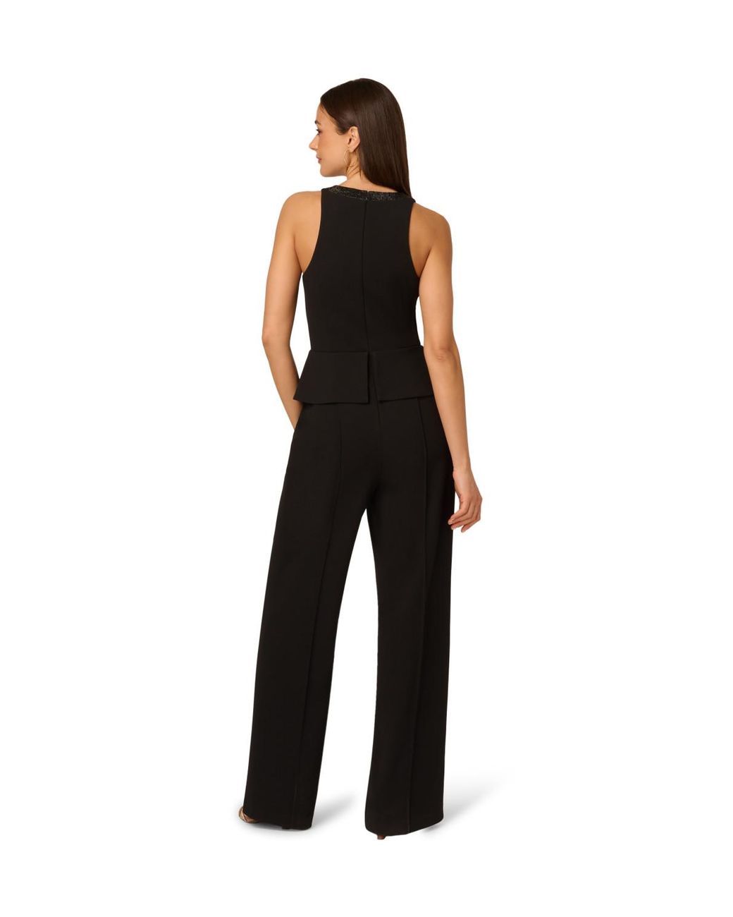 Adrianna Papell Black Knit Crepe Jumpsuit