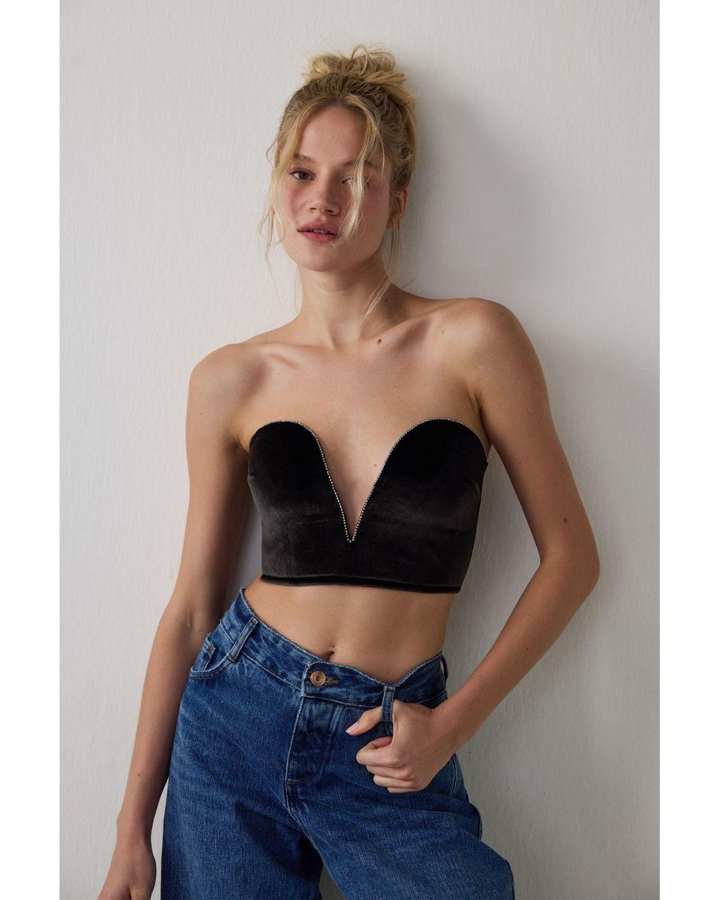 Penti Black Strapless Padded Corset Bra