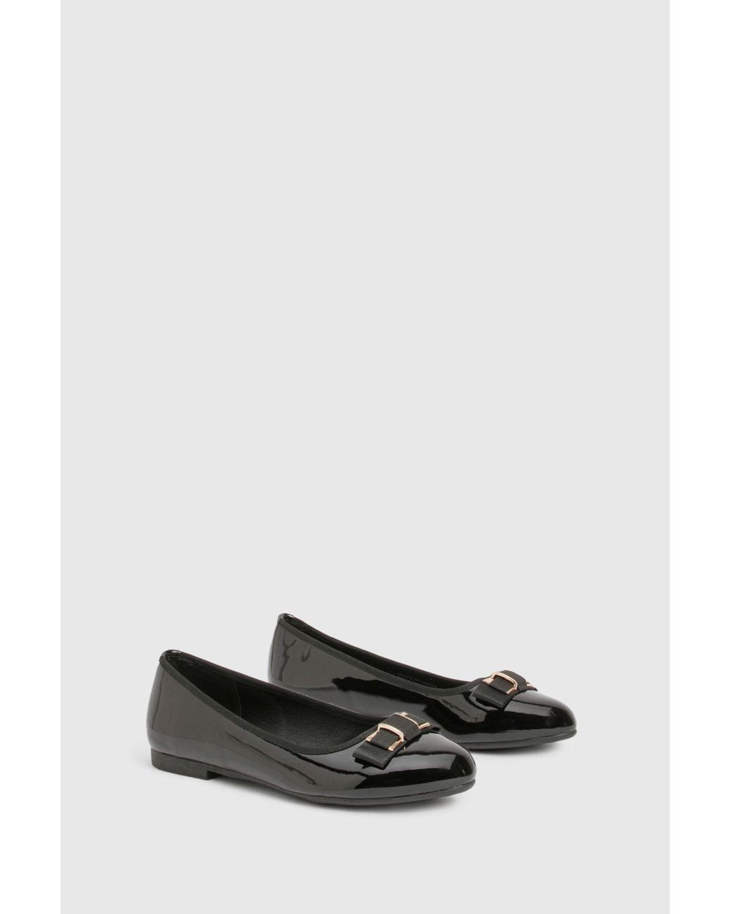 Boohoo Black Bow Detail Ballet Flats
