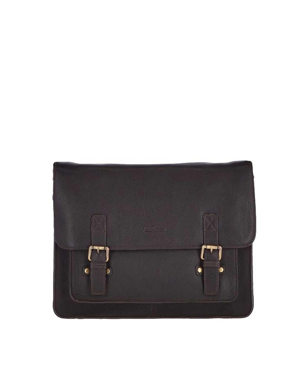 Ashwood Leather Black 'Riccardo' Carry All Real Messenger Bag for men