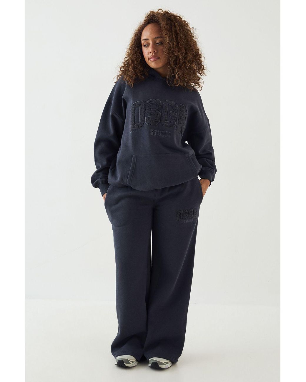 DSGN Studio Blue Towelling Applique Straight Leg Jogger