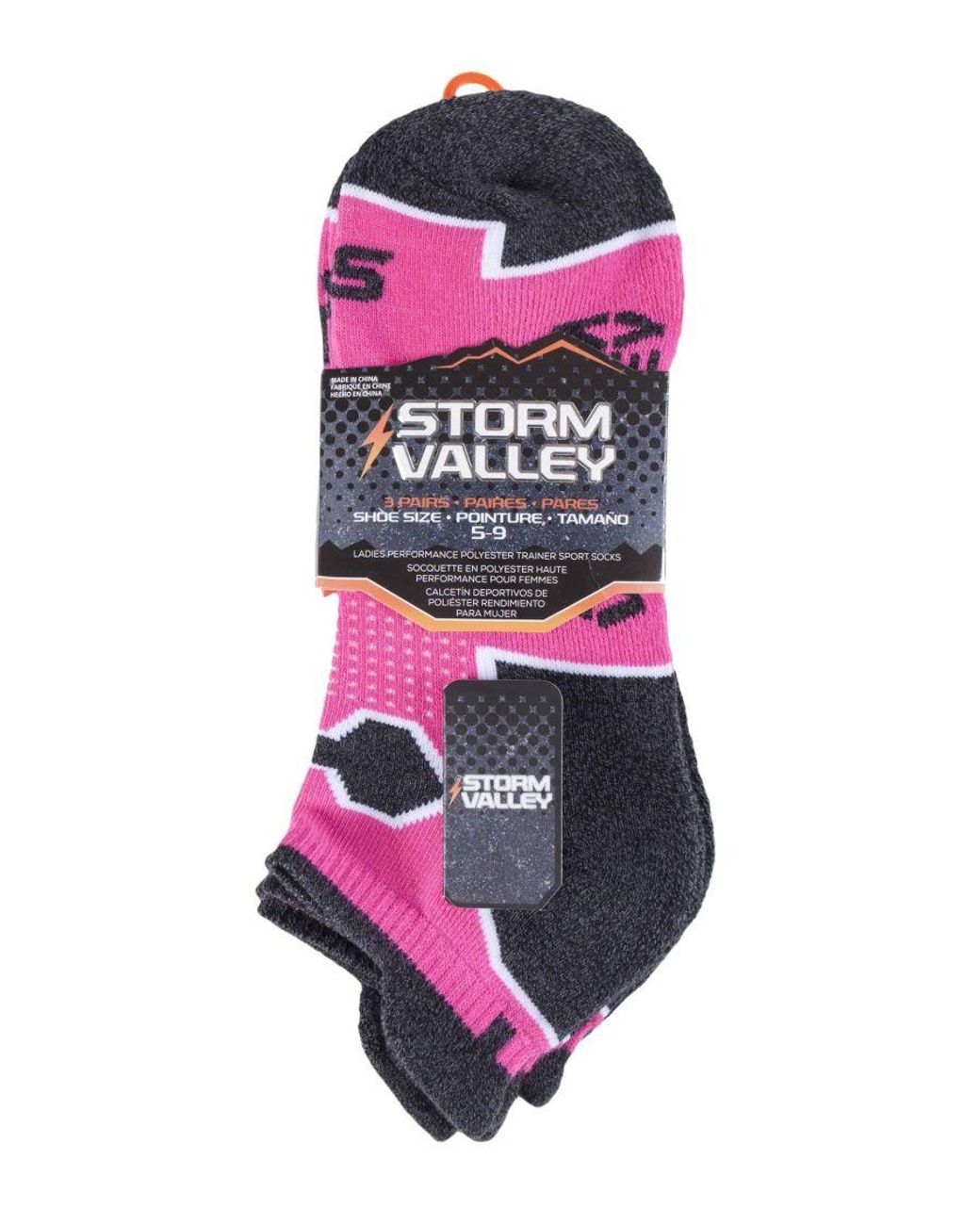 Storm Bloc Black 3 Pack Ladies Short Ankle Running Sports Socks With Arch Support