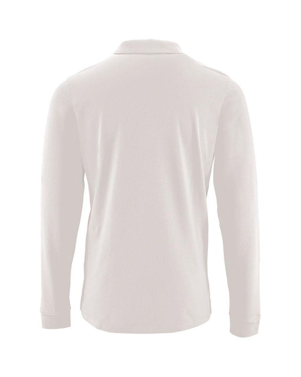 Sol's White Perfect Long Sleeve Pique Polo Shirt Cotton for men