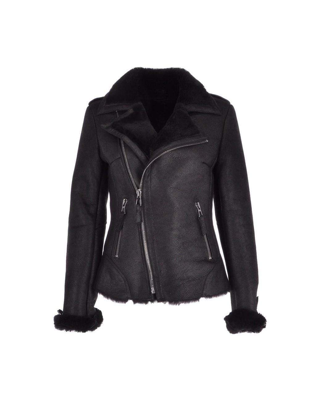 Ashwood Leather Black 'Alayna' Luxury Shearling Jacket