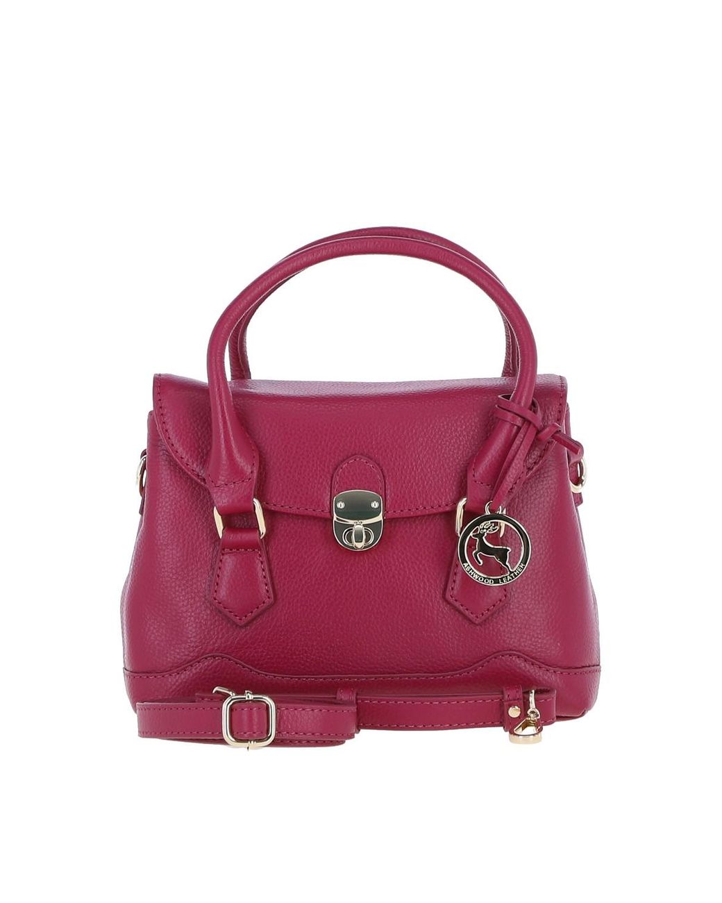 Ashwood Leather Pink Elegant Handbag With Detachable Crossbody Strap