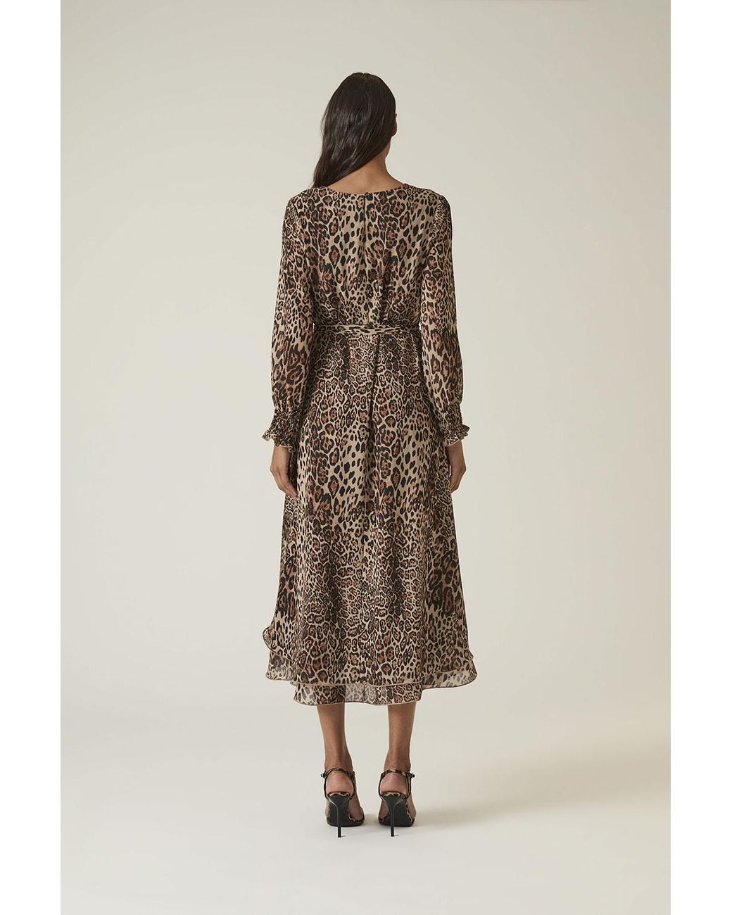 James Lakeland Natural Leopard Maxi Wave Hem Dress