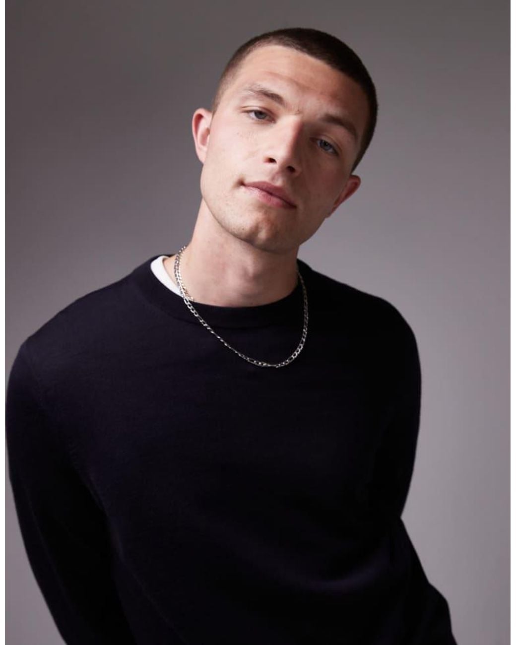ARKET Blue Merino Wool Jumper With Crew Neck for men