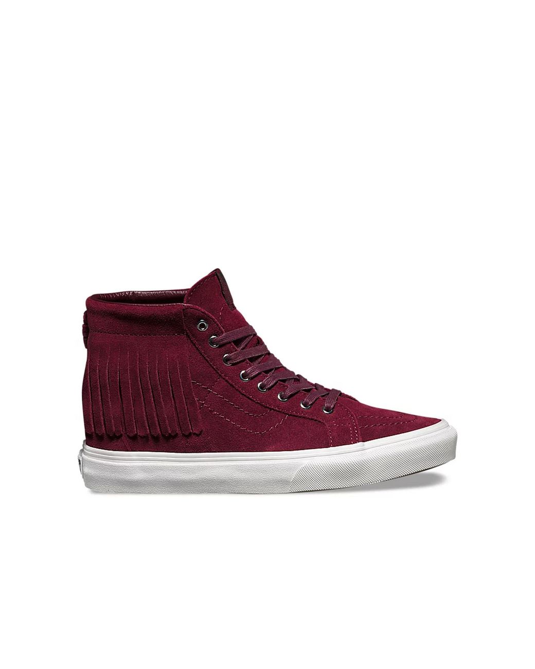 Vans Red Sk8-Hi Moc Lace-Up Suede Leather Plimsolls 315Ju1 Leather (Archived)