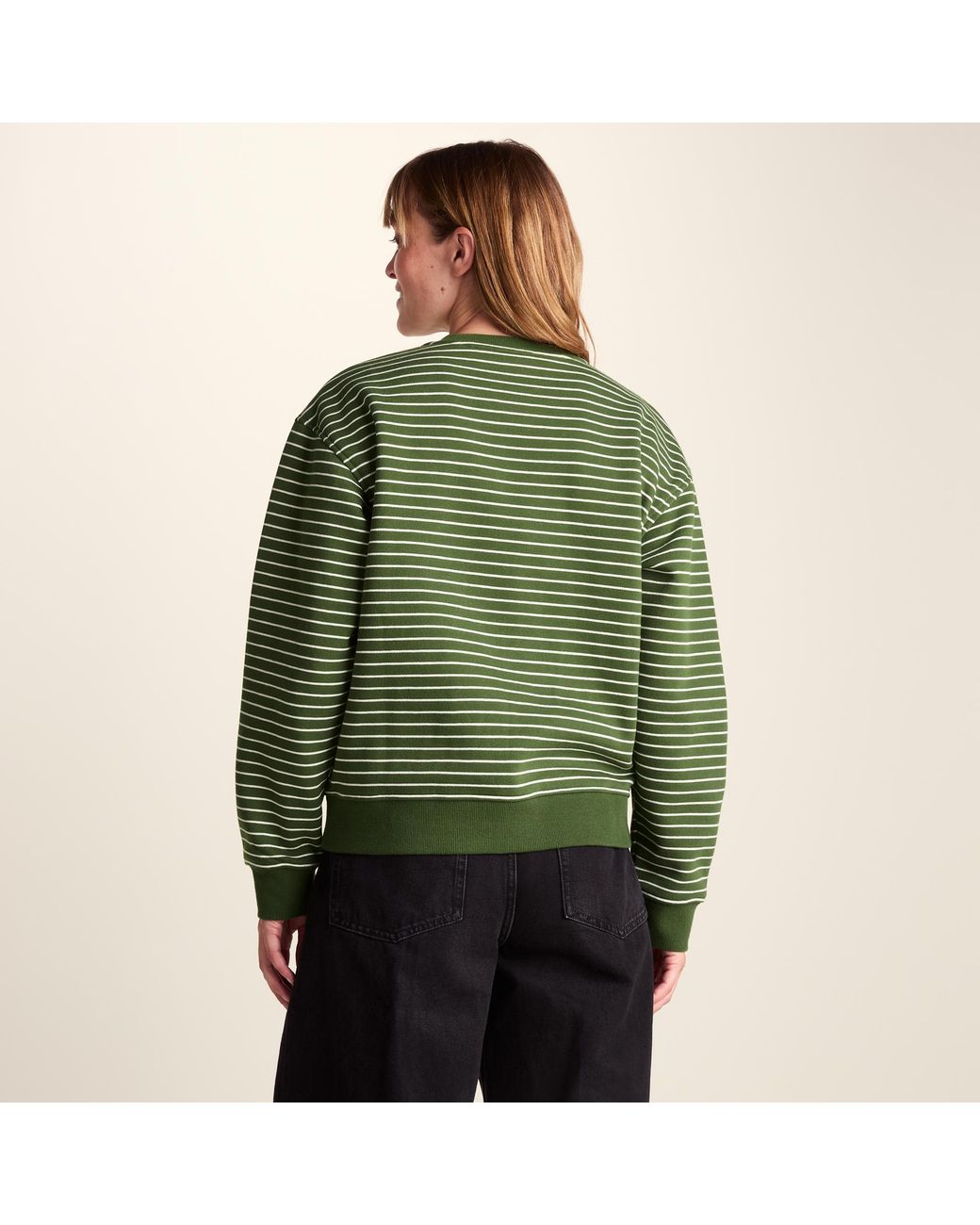 TOG24 Green Joyce Supersoft Crew Neck Striped Sweatshirt