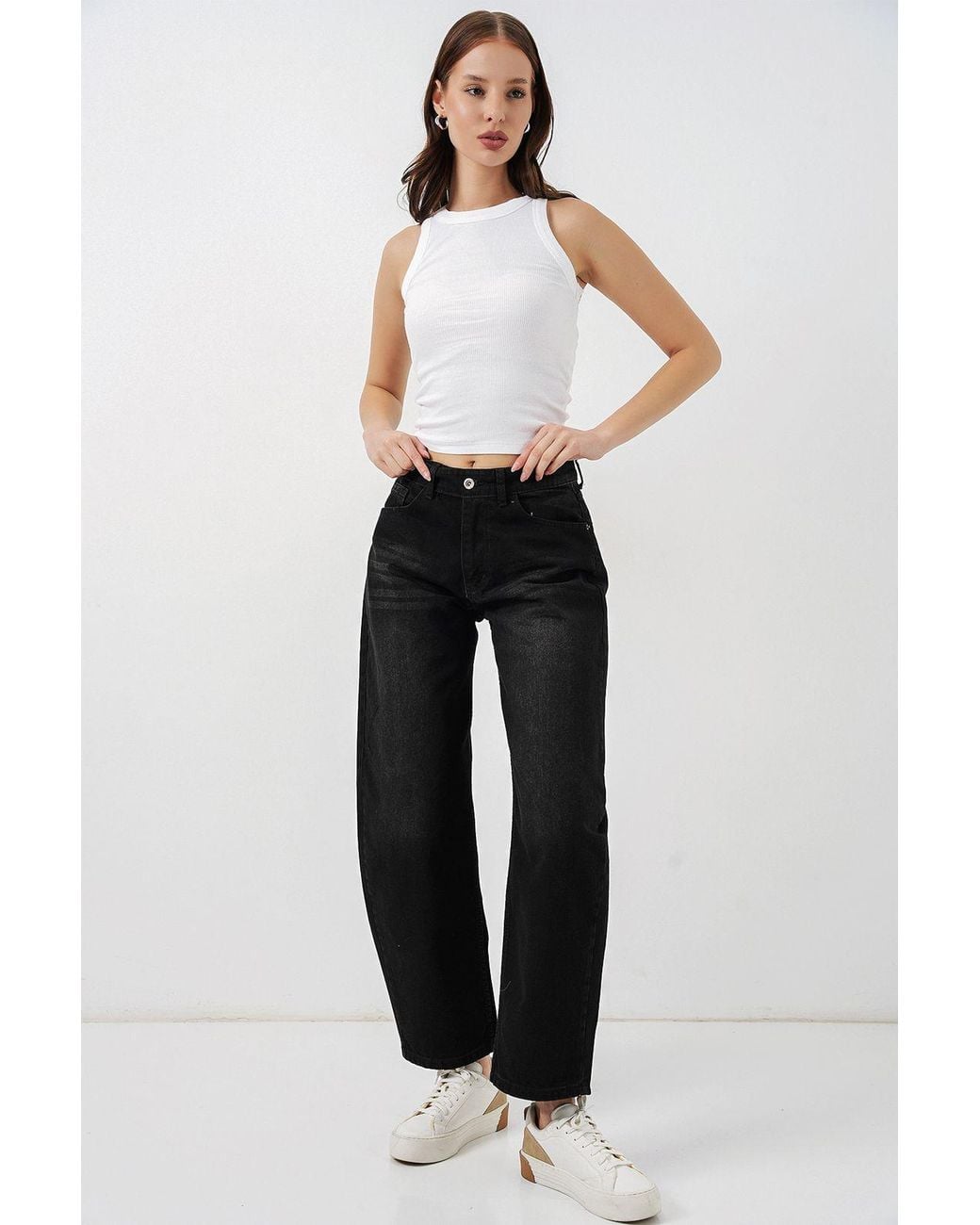 Bigdart Black High Waist Wide Leg Jeans