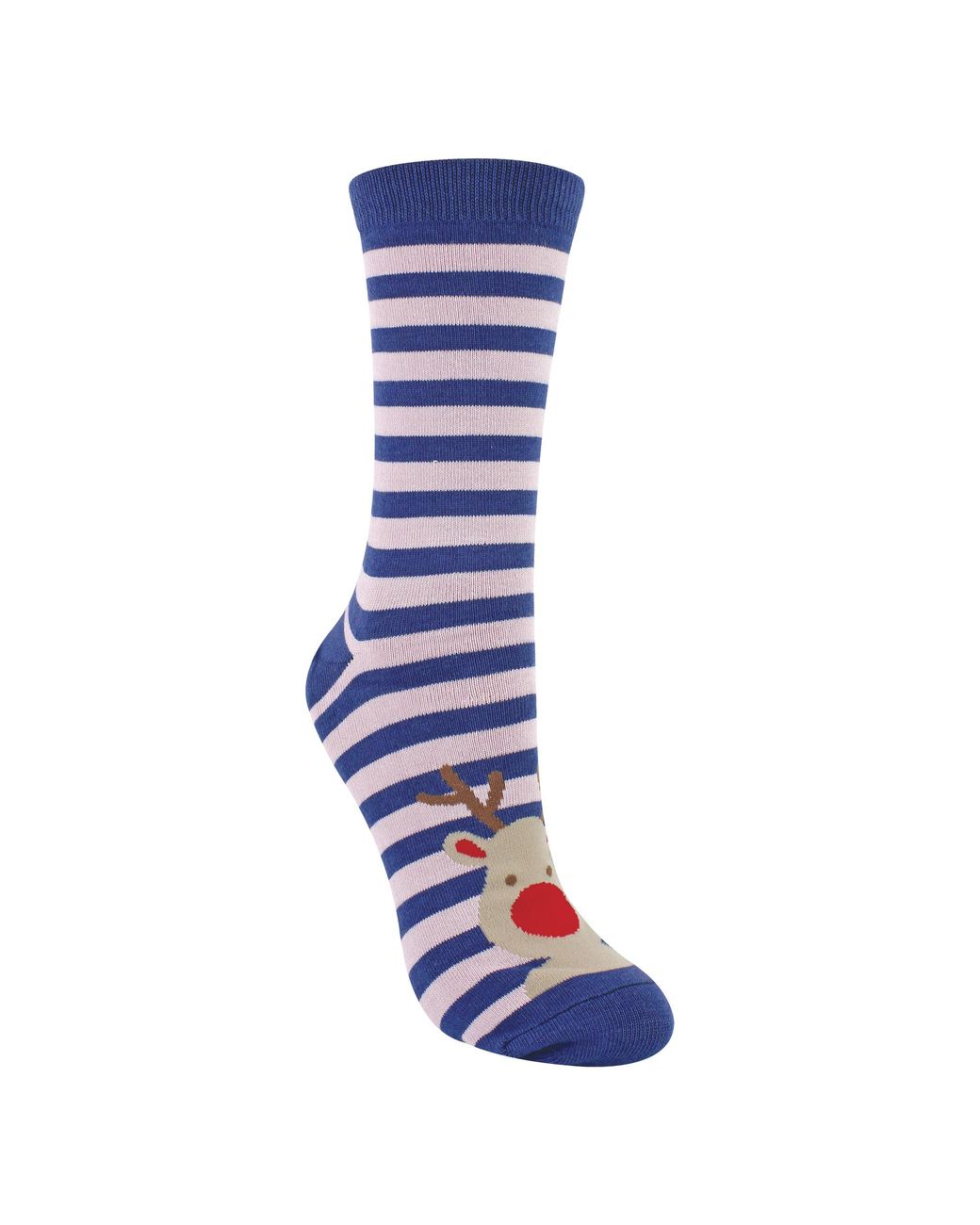 Miss Sparrow Blue 1 Pack Ladies Novelty Festive Christmas Bamboo Socks