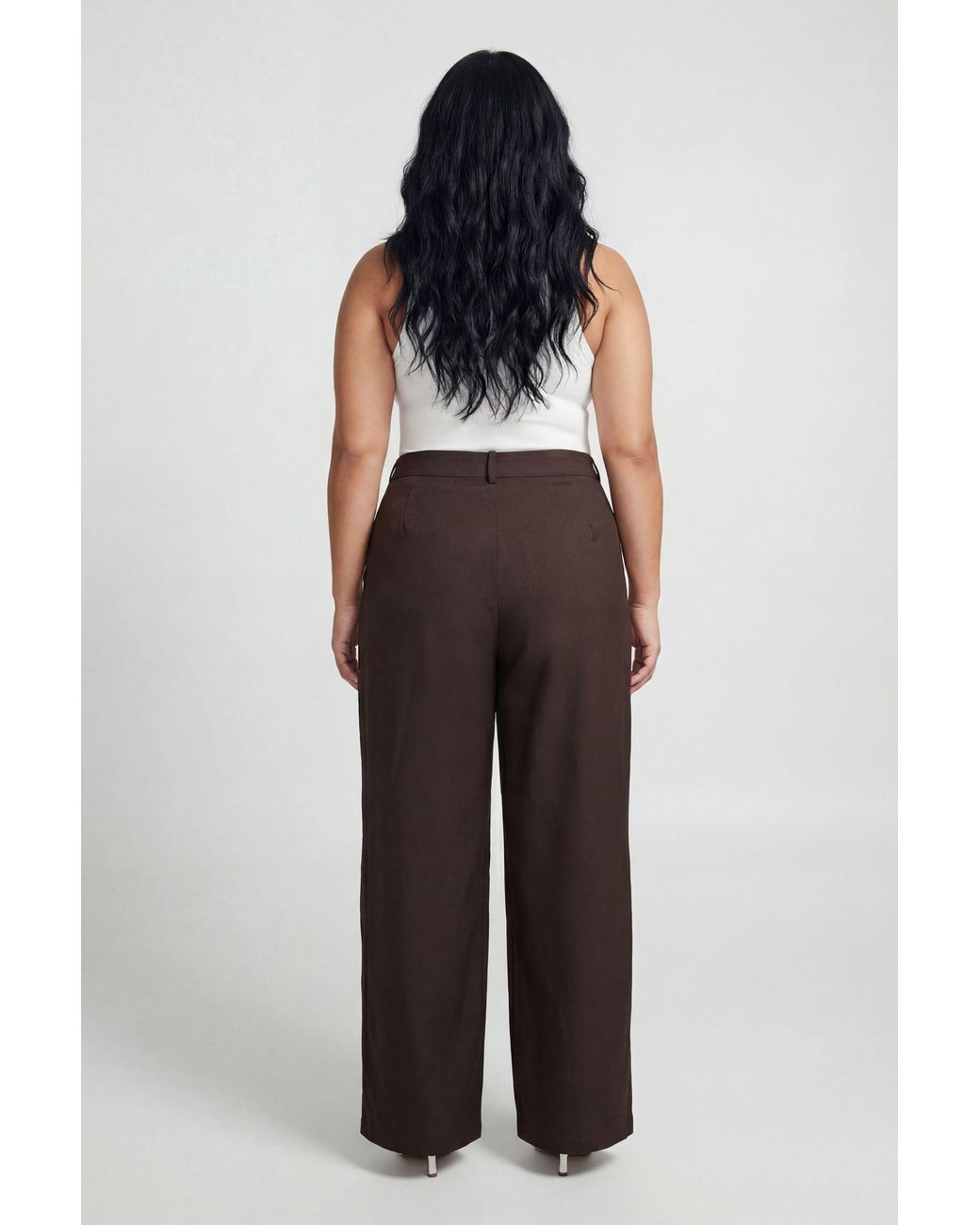 Boohoo White Plus Cross Over Waistband Balloon Trousers