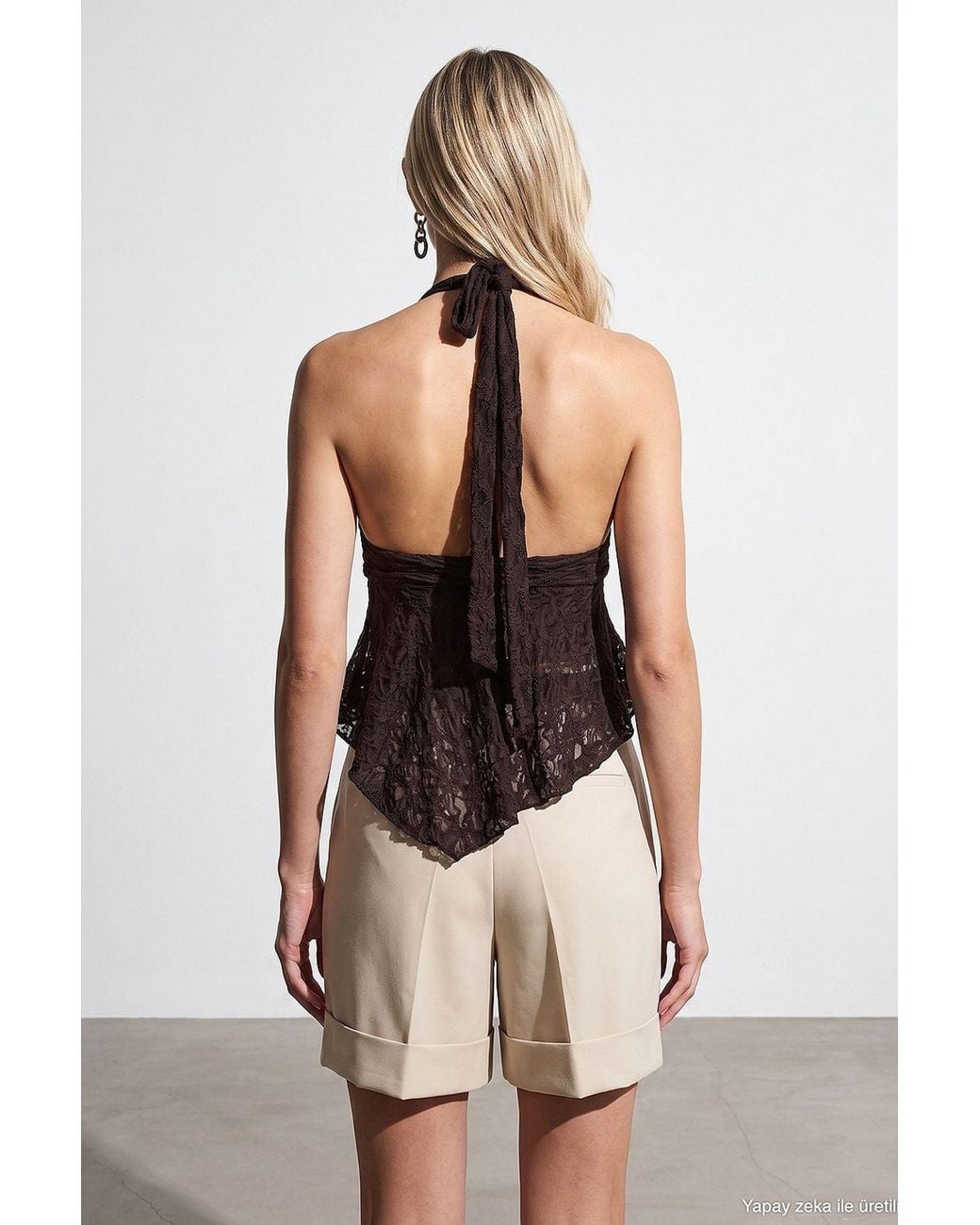 Dilvin Brown Polyamide Elastane Blouse