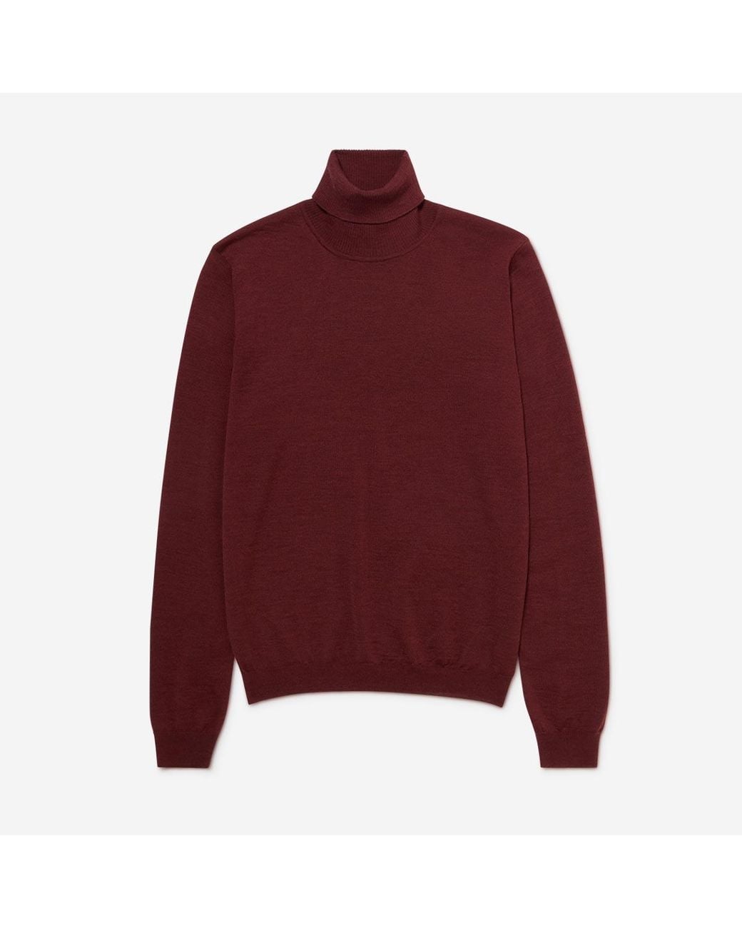 Oliver Sweeney Red Merino Wool Roll Neck Jumper for men