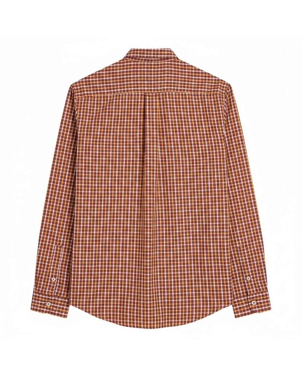 Ben Sherman Brown Signature House Check Long-Sleeved Shirt Cotton for men
