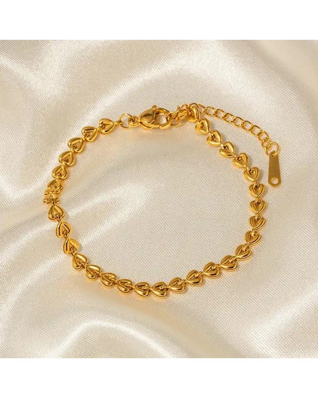 SVNX Metallic Heart Link Bracelet